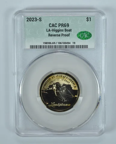 2023-S Innovation $1 LA Higgins Boat Reverse PR69 CAC CACg