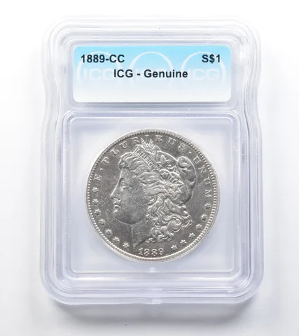 1889-CC Morgan Silver Dollar Genuine ICG *0054