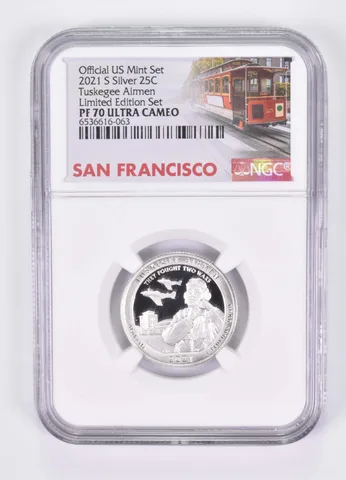 2021-S Silver PF70 Tuskegee Airmen Quarter NGC Limited Edition