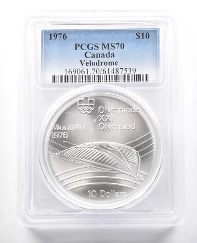 1976 Canada 10 Dollars Silver Montreal Olympics Velodrome MS70 PCGS