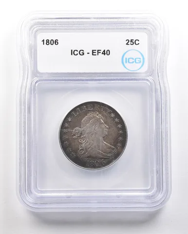 1806 Draped Bust Quarter EF40 ICG *6439