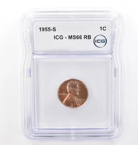 1955-S Lincoln Wheat Cent MS66 RB ICG Beautiful Tone *7712