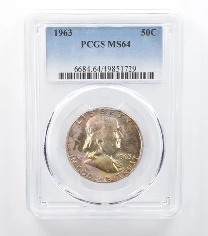 1963 Franklin Half Dollar MS64 PCGS Beautiful Tone a7750
