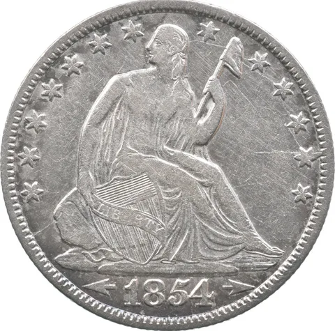 1854-O Seated Liberty Half Dollar Arrows a4826