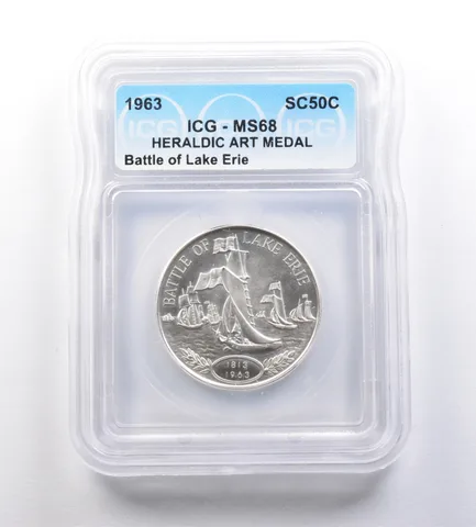 1963 So-Called Half Dollar Battle Of Lake Erie MS68 ICG *7155