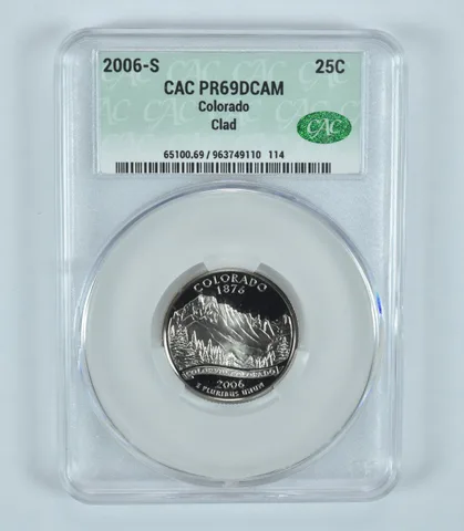 2006-S Washington State Quarter Colorado CLAD PR69 DCAM CAC CACg