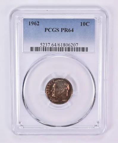 1962 Roosevelt Dime PR64 PCGS Beautiful Tone *1113