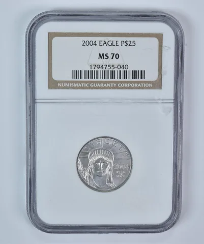 2004 $25 American Platinum Eagle 1/4 Oz Platinum MS70 NGC