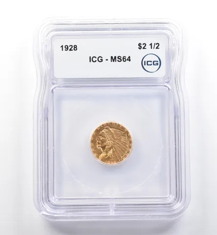 1928 $2.50 Indian Head Gold Quarter Eagle MS64 ICG *0284