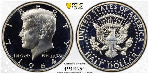 1964 Kennedy Half Dollar Accented Hair PR68 DCAM PCGS a1072