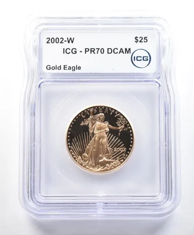 2002-W $25 American Gold Eagle 1/2 Oz Gold PR70 DCAM ICG