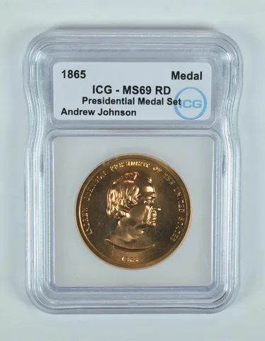 (1865) Presidential Medal Set Andrew Johnson MS69 RD ICG