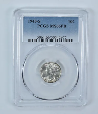 1945-S Mercury Dime MS66 FB PCGS Blue Label