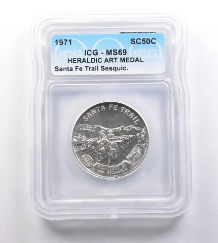 1971 So Called Half Dollar Santa Fe Trail Sesquicentennial MS69 ICG