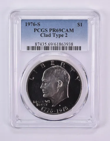 1976-S Eisenhower $1 Type 2 Clad PR69 CAM PCGS Blue Label