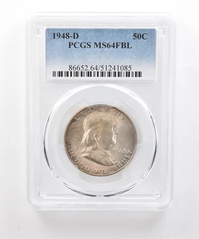 1948-D Franklin Half Dollar MS64 FBL PCGS Beautiful Tone a1978