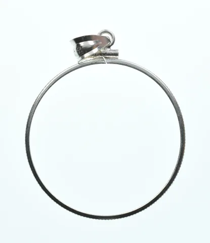 Sterling Silver 33 MM $1 Canadian Coin Bezel Pendant Frame Edge *2170