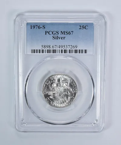 1976-S Washington Quarter Silver MS67 PCGS Blue Label