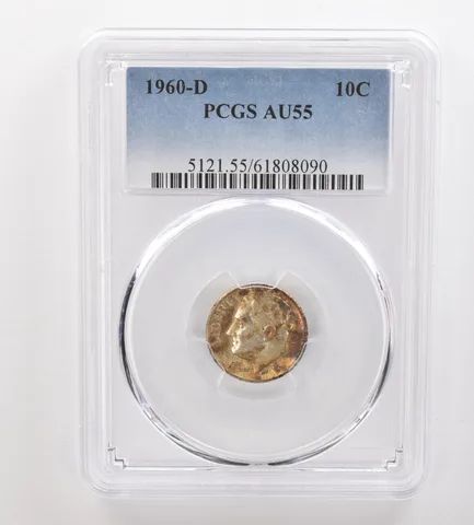 1960-D Roosevelt Dime AU55 PCGS Beautiful Tone *3320