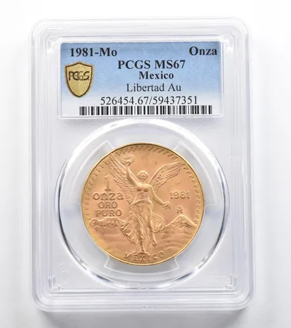 1981 Mo Mexico 1 Onza Gold Libertad MS67 PCGS *9632