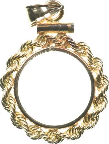 14mm 2.1g Gold Bezel 14k 1/20 Oz Panda Chinese Coin *5269