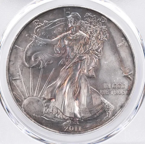 2011 American Silver Eagle MS67 PCGS Beautiful Tone *1359