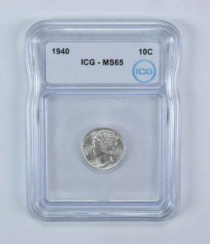 1940 Mercury Dime MS65 ICG