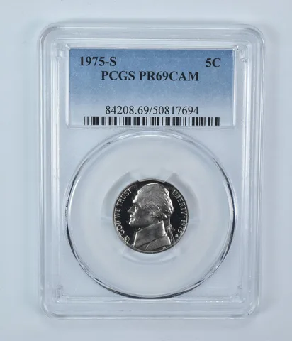1975-S Jefferson Nickel PR69 CAM PCGS Blue Label