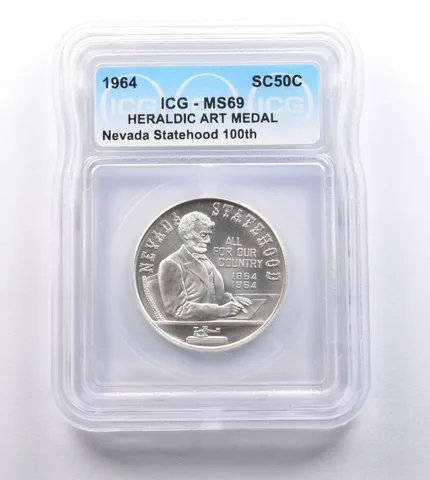 1964 So Called Half Dollar Nevada Statehood 100th MS69 ICG