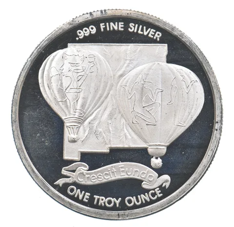 VINTAGE Art Bar/Round 1989 Balloon Glow Limited 1st Edition Silver 1 T Oz *227