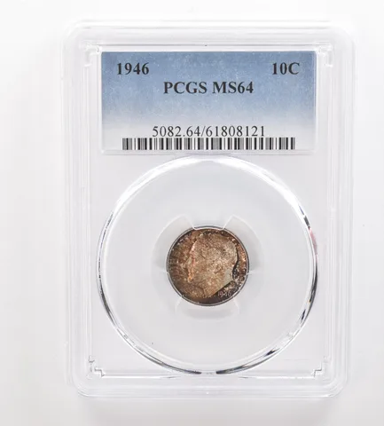 1946 Roosevelt Dime MS64 PCGS Beautiful Tone *3297
