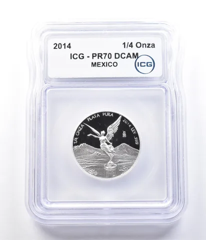 2014 Mo Mexico 1/4 Onza Silver Libertad PR70 DCAM ICG *2881