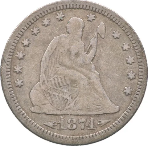 1874-S Seated Liberty Quarter Arrows *4687