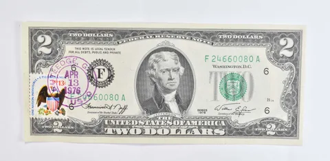 $2 1976 FRN Note First Day of Issue Federal Reserve Note FRN - Stamped