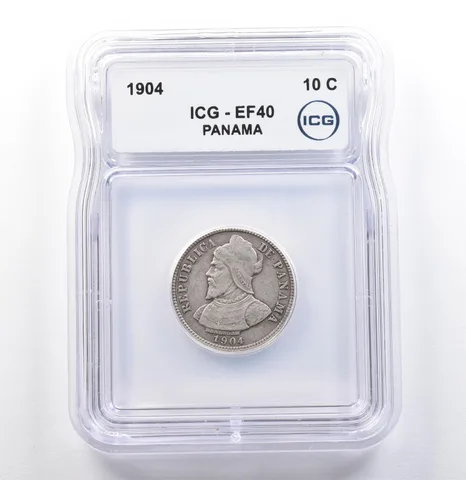 1904 Panama 10 Centesimos EF40 ICG *9875