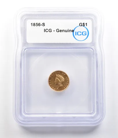 1856-S $1 Indian Princess Head Gold Dollar Genuine ICG *0781