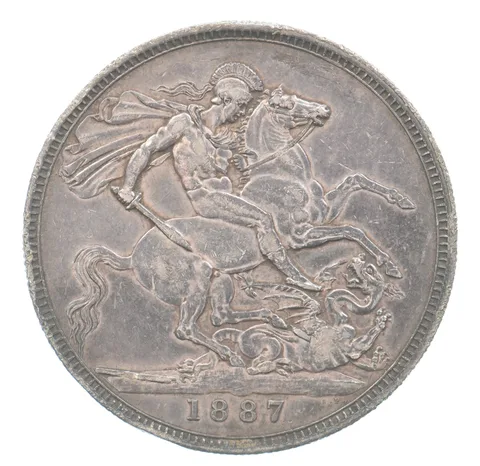 1887 Great Britain Crown Victoria Beautiful Tone *0138
