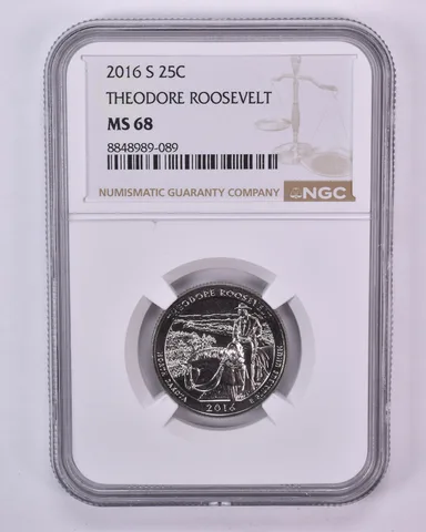 2016-S Washington Quarter ATB Theodore Roosevelt MS68 NGC