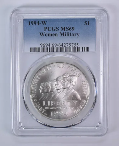 1994-W Women Military Commemorative Silver Dollar MS69 PCGS Blue Label
