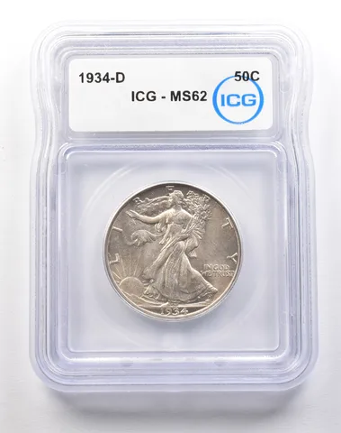 1934-D Walking Liberty Half Dollar MS62 ICG *1778