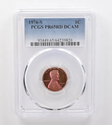 1976-S Lincoln Memorial Cent PR65 RD DCAM PCGS Beautiful Tone *2075