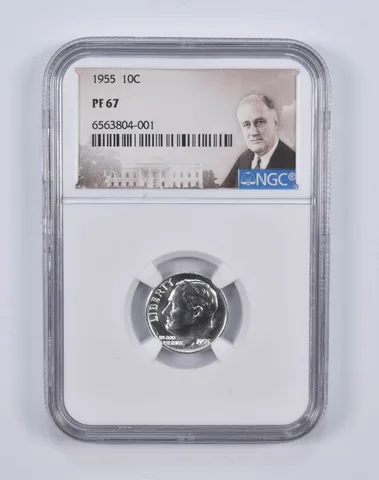 1955 Roosevelt Dime PF67 NGC Special Lbl