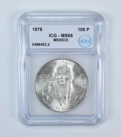 1978 Mexico 100 Pesos Silver MS66 ICG
