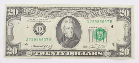 1974 $20 United States Federal Reserve Note - Green Seal - REV Misprint a3815