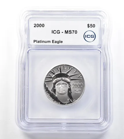 2000 $50 American Platinum Eagle 1/2 Oz Platinum MS70 ICG *3288
