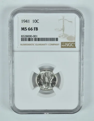 1941 Mercury Dime MS66 FB NGC Brown Label