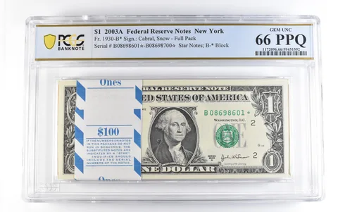 2003 A $1 New York NY FRN Fr#1930-B* Star Notes Full Pack Unc 66 PPQ PCGS *1701