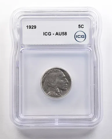 1929 Indian Head Buffalo Nickel AU58 ICG *4418