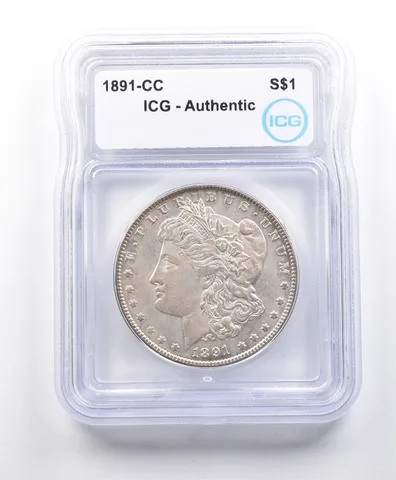 1891-CC Morgan Silver Dollar Authentic ICG *3240