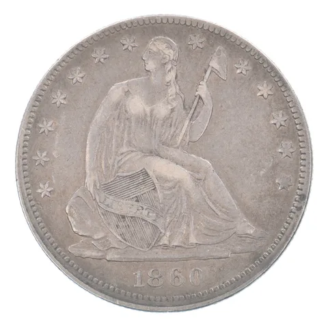 1860 Seated Liberty Half Dollar Beautiful Tone *9327